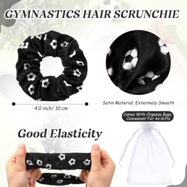 FineCheer 12 Sets Soccer Hair Ties and Hairbrushes Soccer Hair Scrunchie Mini Detangler Brush Sports Elastic Ponytail Holders Sports Party Favors Gift for Gymnasts Teams Women Girls