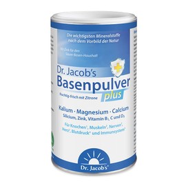 Dr. Jacob's Dr Jacob's Basenpulver plus mit echter Zitrone I für Muskeln, Knochen, Herz und Blutdruck* I Kalium Calcium Magnesium Zink I Vitamin C D B1 I auch bei Diäten I 300 g Basen-Pulver vegan