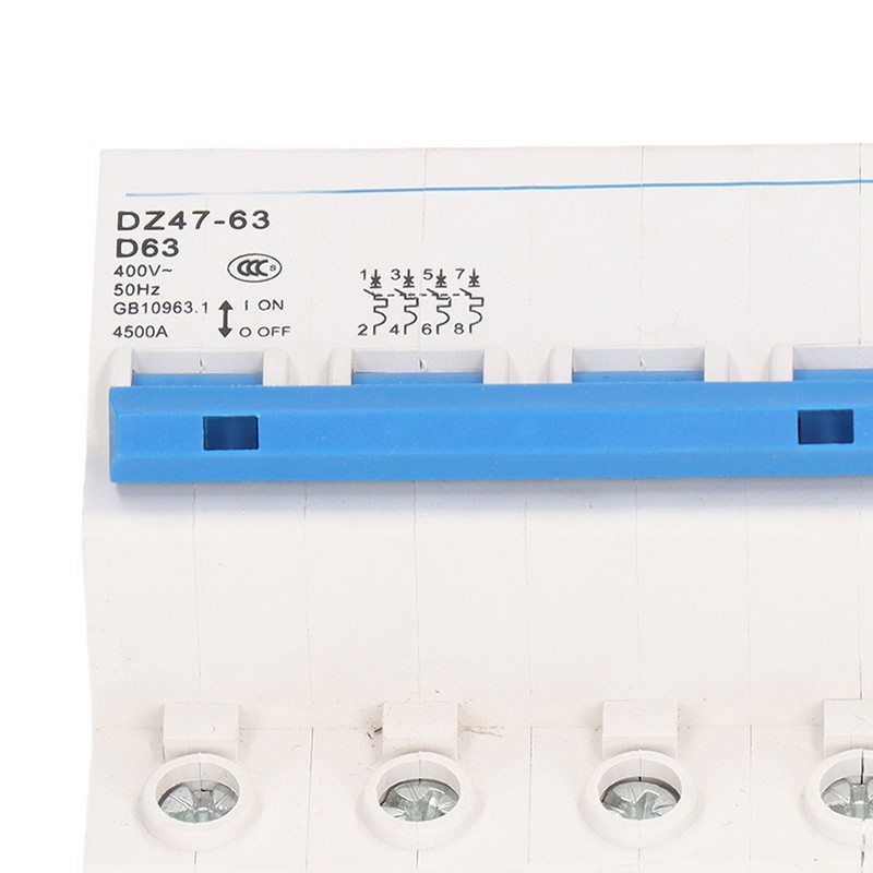 4P Miniature Circuit Breaker DIN Rail Mount Low Voltage Overload