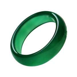 GIGB PBDK Natural Green Crystal Ring for Woman Man,Good Luck Crystal Ring Green Crystal Rings Fengshui Cinnabar Ring Jewelry