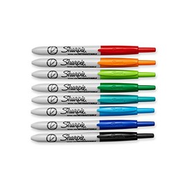 Sharpie Retractable Negro, Azul, Verde, Naranja, Rojo 8pieza(s) - Marcador permanente (Negro, Azul, Verde, Naranja, Rojo, Multicolor, 8 pieza(s))