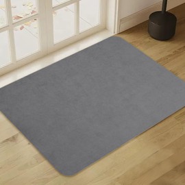 Ultra Thin Door Mat Indoor, Non Slip Absorbent Resist Dirt Entrance Mat, Washable Front Door Mat, Low Profile Inside Floor Mat Doormats for Entryway, 20" x 32", Light Grey
