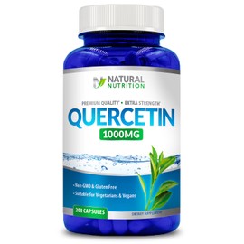 Natural Vitamin Quercetin Extra Strength 1000mg 200 Capsules Quercetin Dihydrate - Gluten Free & Non-GMO
