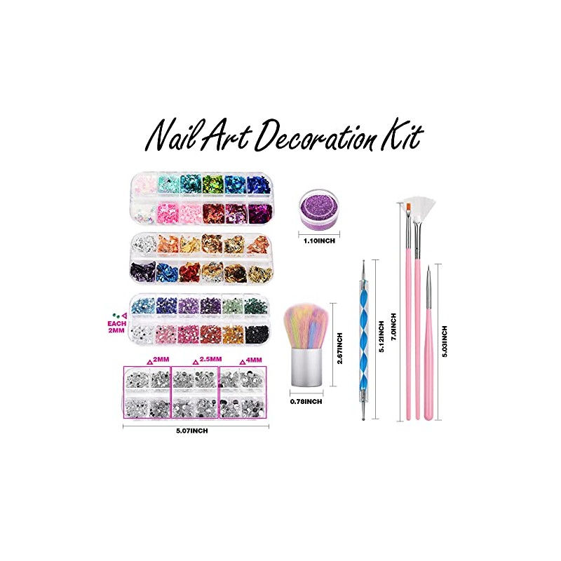 FANDAMEI Nail Art Kit - Design Tools with Brushes, Dotting