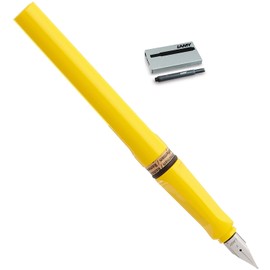 Lamy Safari Fountain Pen (18F) Yellow + 5 Black Ink Cartridges