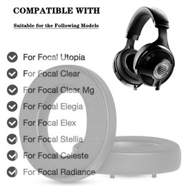 YunYiYi Earpad Ear Cushions Headband Pads Compatible with Focal Elegia Clear MG Clear Elear Focal Utopia Elex Stellia Celestee Radiance Headphones Replacement Ear Pads Repair Part (Black MF)