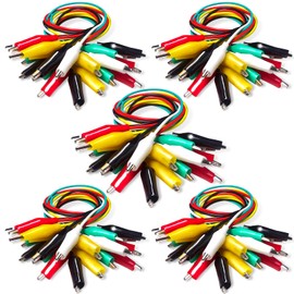 Goupchn 50PCS Alligator Clips Electrical Test Leads Dual Ended Crocodile Clips Jumper Wires for Circuit Connection Electrical Testing 5 Colors