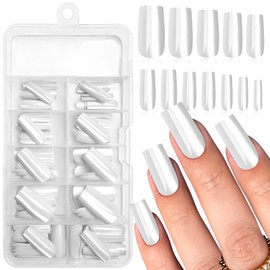 Bellelfin 120Pcs Press on Nails Medium, Square Cat Eye Fake Nails Full Cover Acrylic Nails Press ons Glossy White Glue on Nails Artificial Cat Eye False Nails for Women Girls