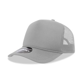 DECKY Standard 5 Panel Mid Profile Structured Foam Trucker, Grey