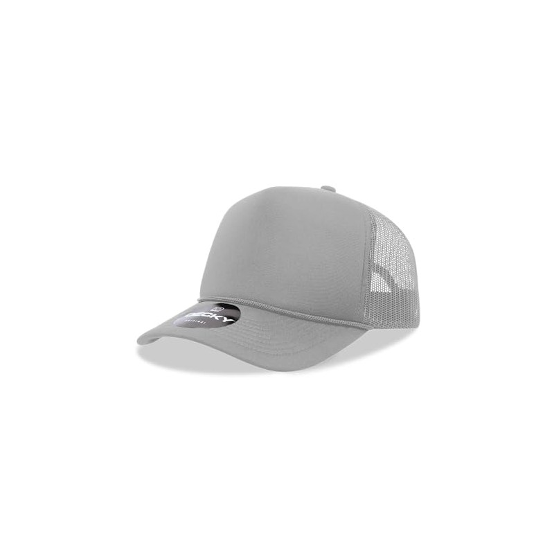 DECKY Standard 5 Panel Mid Profile Structured Foam Trucker, Grey