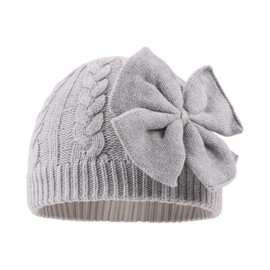 Zsedrut Baby Girls Knit Hats Toddler Infant Beanie Caps Fashion Soft Warm Skull Hood Cap (Gray, L)