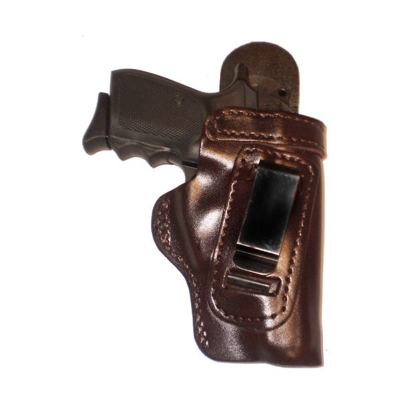 Kimber Solo Heavy Duty Brown Right Hand Inside The Waistband Concealed Carry Gun Holster With Forward Cant and Slide Guard Bodyshield