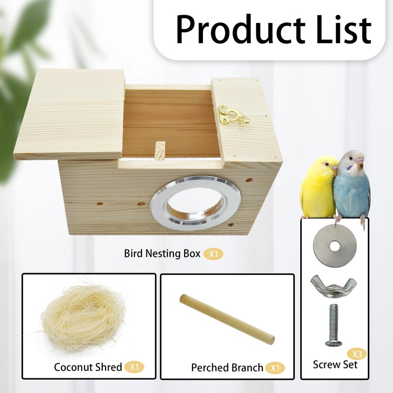 kathson Parakeet Nesting Box Transparent Bird House Bird Nest Box