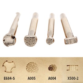 Leather Stamping Tools, Fyrcomft Set of 4 Stainless Steel Leather Stamps for Craft DIY Handmade Working