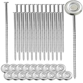 Thunia Outdoor Rug Stakes Stainless Steel Spiral Rv Carpet Stakes Patio Mats Stakes Used for Rugs, Tents, Camping, Lawn, Tarps, Rv Camping Accessories Must Haves - Pack of 26