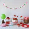 Strawberry Felt Ball Garland, 6 Ft Pink White Green Pom