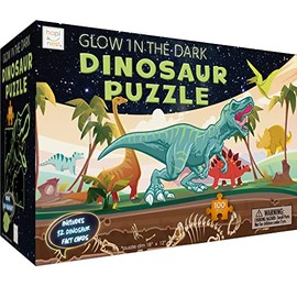Hapinest 100 Piece Glow-in-The-Dark Dinosaur Jigsaw Puzzle for Kids Boys and Girls Gifts Ages 5 6 7 8 9 10 11 12 Years Old and Up