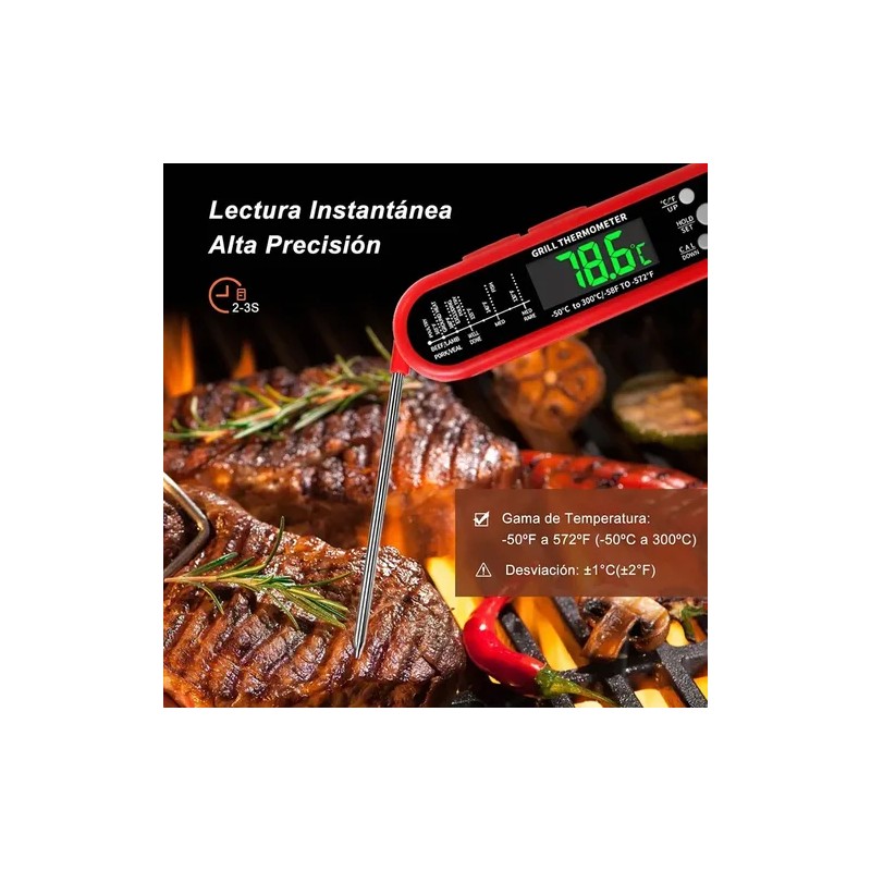 Huryfox Termómetro Digital De Sonda Doble Para Carnes, Horno