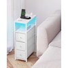 TUTOTAK Narrow LED Night Stand with Charging Station, Slim End