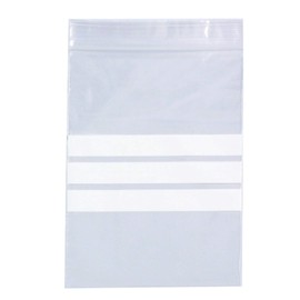 Pack of 100 Bags - 2.25'' x 3'' Multipurpose Write on Panel/Stripe Grip Seal Zip Lock Reusable Resealable Strong Clear Plastic Polythene Bags (2.25'' x 3'')