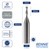 2mm x 8mm Flute x 1/4" Shank Solid Carbide Spiral