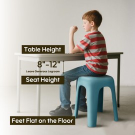 Anywish 6 Pack Stackable Classroom Stools 18 Inch Nesting Plastic Stools Portable Backless Chairs for Classroom, Students, Adults, Living Room, Dining Room, Office Home