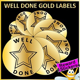 Gold 30mm Diameter x 270 WELL DONE Reward Stickers/Labels For Teachers or Parents A BIG Encouragement For Your Little Ones