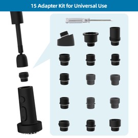 Hygie Rinse Pull Down Faucet Head Replacement 3 Function Sink Faucet Sprayer Head with 15 Adapters Compatible with Moen Delta Kohler Faucet Head, Oil-Rubbed Bronze