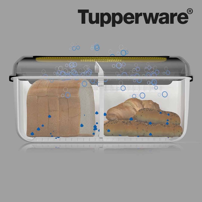 Tupperware BreadSmart Bread Bin with Practical Box Separator BPA-Free Baked