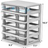 DEAYOU 5 Drawer Desktop Storage Bin Unit, Small Plastic Organizer,