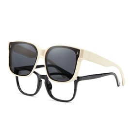 Cyxus Wrap Around Fit Over Glasses Mirror Polarized Sunglasses for Men Women UV Protection Shades Driving 1116B20