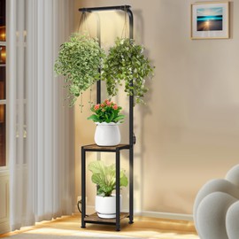Plant Stand Indoor with Grow Lights, Hanging Plant Stand Plant Shelf Indoor, 65'' Tall Plant Stands Plant Holders for Indoor Plants, Living Room, Bedroom, Balcony