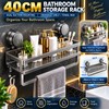 Suction Cup Bathroom Shelf for Shower Storage – 40cm Gray