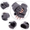 Variety To Go Winter Knitted Fingerless Gloves Convertible Wool Mittens