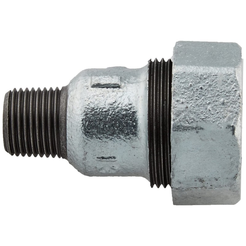 Kakudai 649-846-13W Steel Pipe Fittings, 3-Pipe Joint Male Adapter, White
