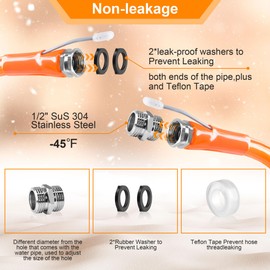 Ficstar 15FT Heated Drinking Water Hose for RV, Heated Water Hose Antifreeze to -45°F, 5/8" I.D. with 3/4" GHT Adapter, Lead and BPA Free,No Odor