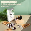 BS-MALL Makeup Brush Set 11Pcs Bamboo Synthetic Kabuki Brush Set