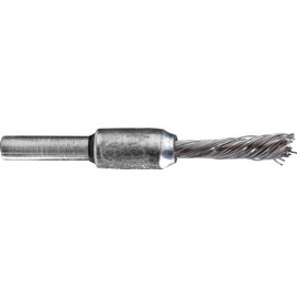 PFERD 83285 Singletwist Stem Mounted Power Knot End Brush with Coated Cup, Round Shank, Stainless Steel Bristles, 1/4" Diameter, 0.020" Wire Size, 2-3/4" Length, 20000 Maximum RPM, 1/4" Shank Diameter