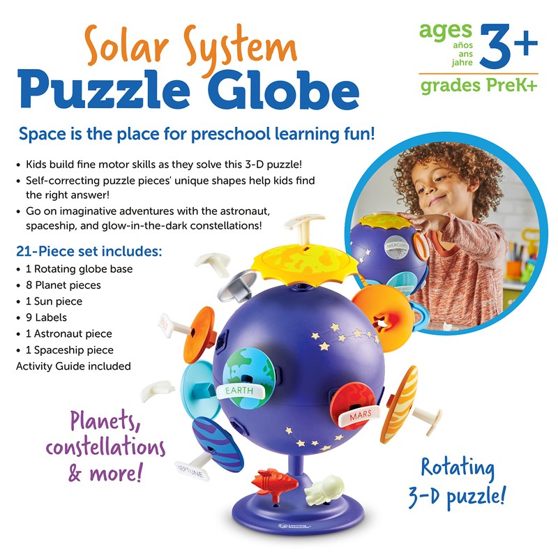 Learning Resources Solar System Puzzle Globe Space Toys for Toddlers,
