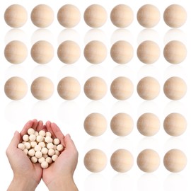 Jeffdad Pack of 100 Wooden Balls Without Hole, 16 mm Round Wooden Craft Balls, Natural Wooden Beads, Craft Beads for Crafts, DIY Projects, Art, Craft Supplies
