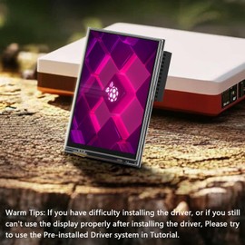 Aurevita For Raspberry Pi Screen, 3.5 inch Resistive Touchscreen, Mini Monitor, 320x480 Pixels Display, with Case and Fan (For Pi 4)