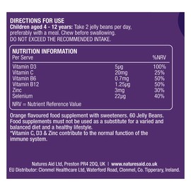 Natures Aid Mini Drops Jelly Beans Immune Orange Flavour 60 Beans