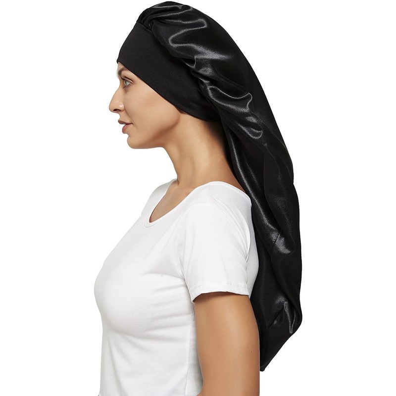 Wbfwbb Braid Bonnet for Sleeping, Wide Elastic Band Satin Hair