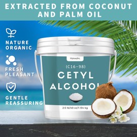 2.5 lb Cetyl Alcohol for Making Lotions, Premium Cetyl Alcohol Granules, Smooth and Emollient, Fresh and Pleasant, Suitable for Making Conditioners, Scrubs, Creams and More