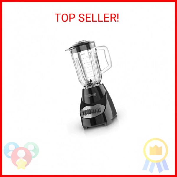 BLACK+DECKER 10-Speed Countertop Blender, Pulse Button, 6-Cup Glass Jar, Dishwas