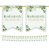Ramadan Mubarak Bunting Decorations (Green Leaves Floral Design)- Ramadan Kareem