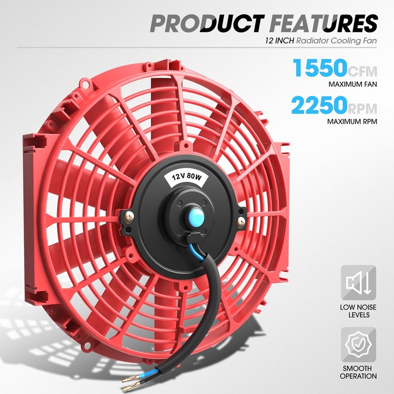 DNA MOTORING 12 Inch High Performace Electric Cooling Slim Radiator