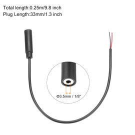 MECCANIXITY 3.5mm Female Jack to Bare Wire Open End Replacement TRS 2 Pole Stereo 1/8" Mono Audio Cable Plug Jack for Earphone Headphone Cable Repair, 0.25m