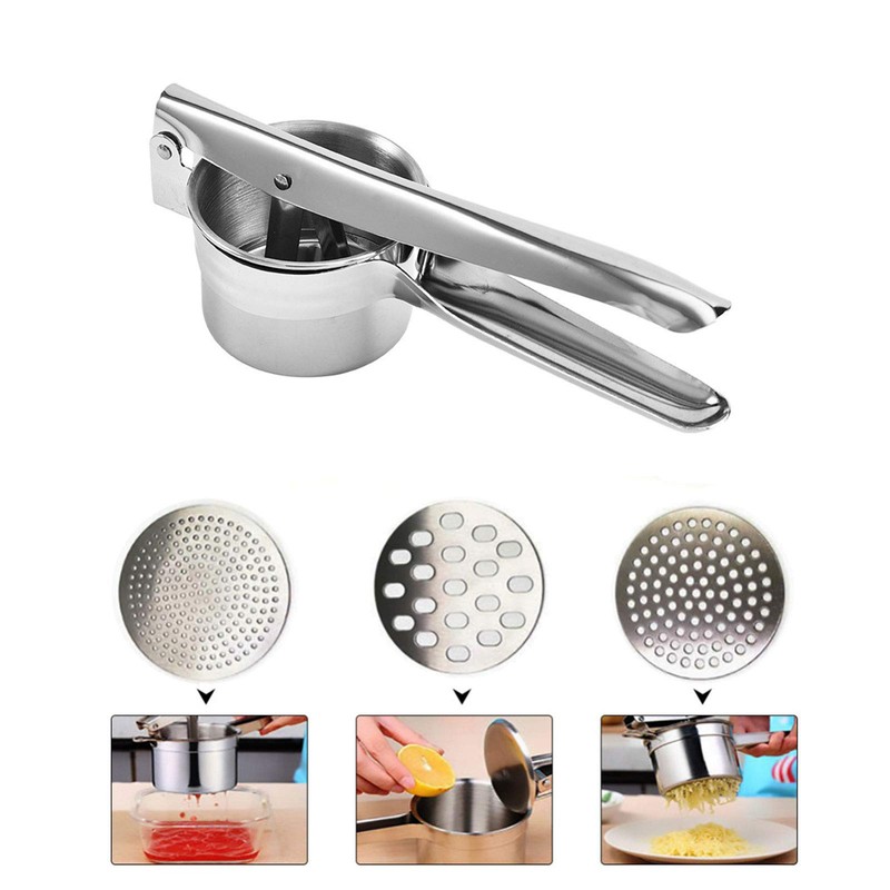 1pc Premium 430 Stainless Steel Squeezer Lemon Potato Ergonomic Vegetable