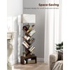 Evermagin 6 Tier Tree Bookshelf with Light, Narrow Bookcase Tower,